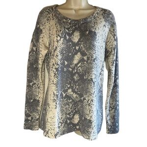 Gray and Cream Women's Sweater